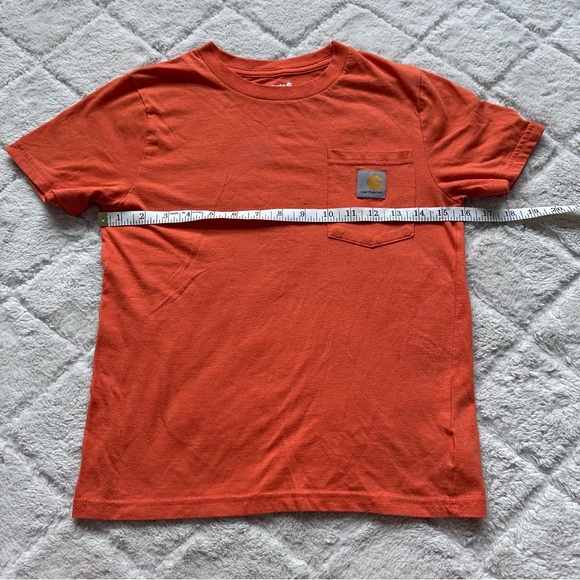 Carhartt |  Exotic Orange Heather Short-Sleeve Pocket T-Shirt | Size Small - Picture 8 of 9